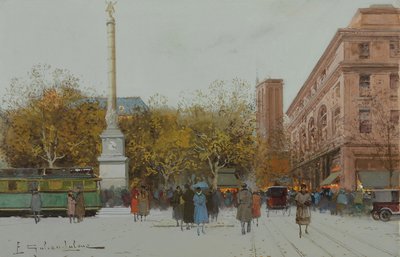 Paris, La Place du Châtelet von Eugene Galien Laloue